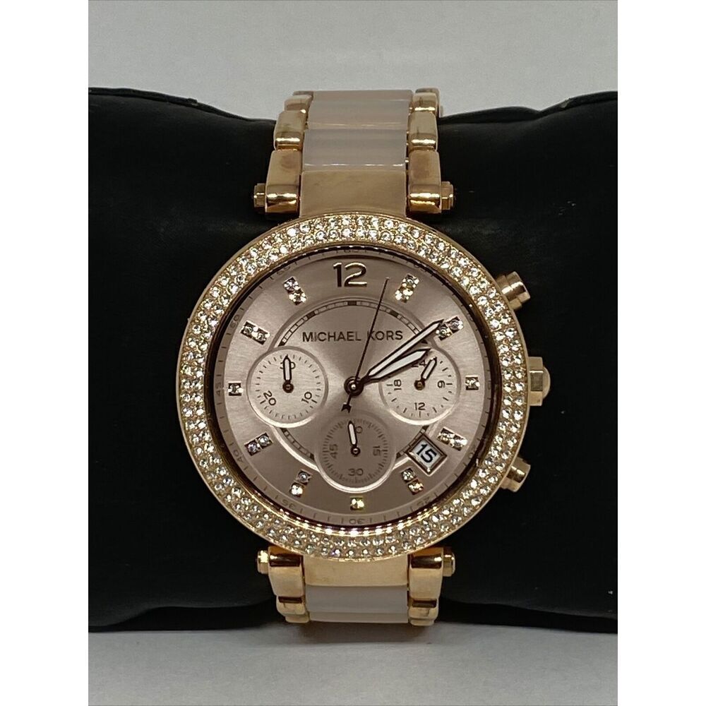 Michael Kors Parker MK5896 Womens Stainless Steel Analog Dial Quartz Watch WO303 - Picture 1 of 12